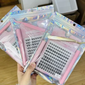 高品质自有品牌DIY睫毛丝带定制卷预制风扇单个簇睫毛延伸