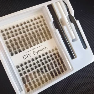 DIY 簇状假睫毛套装 天然睫毛延长用品 可重复使用 无残忍 合成睫毛