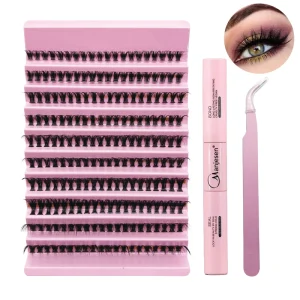 DIY 30D+40D Cluster Fake Lashes Kit Natural Eyelash Extension Supplies False Eyelashes Set With Glue and Tweezers