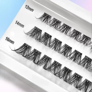 DIY 3D Segment Self adhesive Glueless Lash Clusters with Custom Logo Cruelty Free Reusable PBT Material Dark Color
