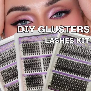 DIY 5D Fluffy Cluster Eyelashes 60P 80P 100P Mixed Length D Curl Handmade Segmented Eyelashes Extension Natural Long