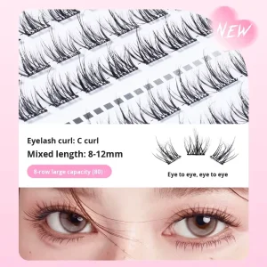 DIY 5D Glue Free Self Adhesive False Eyelashes Handmade Natural Single Cluster Segmented False Eyelashes