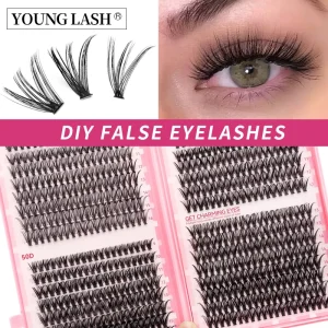 自有品牌簇状睫毛 DIY 单根睫毛延长件 混合长度 9-16 毫米 超细带状 纯素 不含动物成分