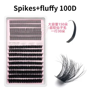 定制徽标簇状睫毛 DIY 单根睫毛延长件 混合长度 9-16 毫米 超细带状 72 簇 纯素成分 无残忍测试 样品