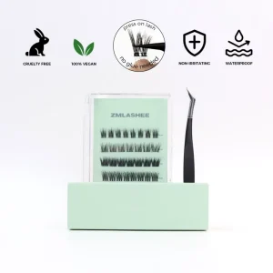 个人睫毛 DIY 簇状睫毛延长套件 专业预剪分段睫毛 单一尺寸