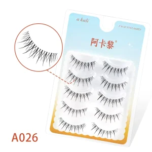 DIY A026 Natural Slender Full Strip False Eyelashes for Foreign Trade