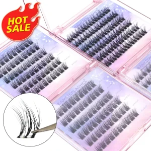 DIY Bulk Eyelash Self Adhesive 16mm No Heat Bonded Cluster Lashes with Packaging with Logo