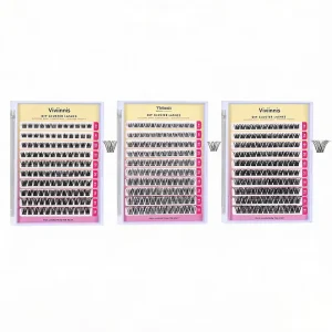 DIY Cluster Eyelash Extensions Kit Mixed Length Synthetic Custom Packaging Lash Kit for Makeup Beginners