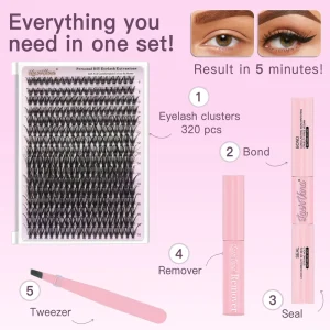 DIY Cluster Eyelash Thin Spiky Individual Lashes 10-16mm Retro Revival Frosted Tips