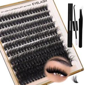 DIY Cluster Eyelashes Kit 100D/200D Private Label Fan Lashes Logo Customizable Segment Lashes Cluster for Eye Makeup