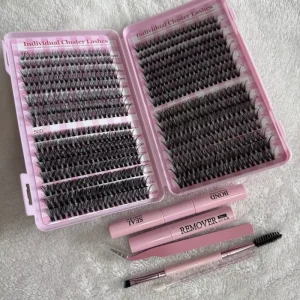 DIY Cluster Eyelashes Segment Lashes Cluster Kit Eye Lashes Clusters Vendor Bond Sealer Remover Brush Tweezer 30 40 50 60D