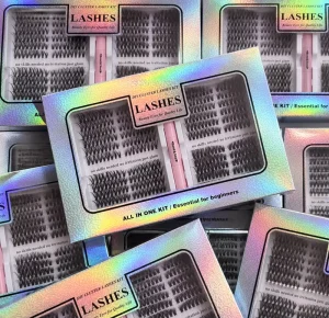 DIY Cluster Lash Extensions Kit Spiky Wispy Anime Eyelashes Natural Look with Applicator