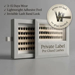 DIY Cluster Lash Kit Full Strip Fluffy Eyelashes D C Curl Made Synthetic Hair Material Self Adhesive Press on Lashes