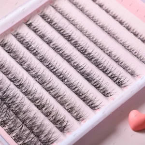 DIY Cluster Lash Kit Natural Wispy Cat Eye Reusable Lash Extensions Big Tray