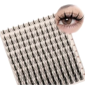 DIY Cluster Lash Kit Pre Mapped Wispy Fluffy Fiber Machine Made Comfortable Eyelash Extensions Black Cotton Stalk Band 0.05mm