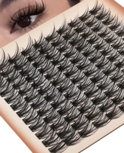 DIY Cluster Lash Kit Pre Mapped Wispy Fluffy Fiber Machine Made Eyelash Extensions Black Cotton Stalk Band 0.05mm Thickness