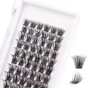 DIY Cluster Lash Kit Pre Mapped Wispy Fluffy Synthetic Eyelash Extensions Black Cotton Stalk Band 0.05mm Thickness Vendor