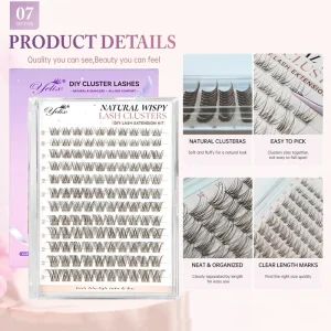 DIY Cluster Lashes 3D 4D 5D 6D Narrow Root Nature Eyelash Single Cluster Silk Fluffy Fans Diy Lash Kit