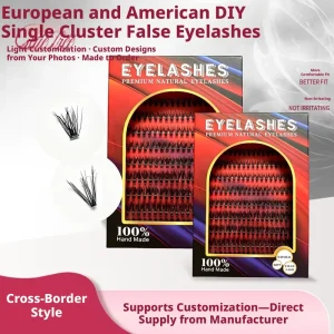 DIY Cluster Lashes D Curl 6-12mm MIX Length Very Soft Wearing Beginners Volume Natural Black Machine Made Black Cotton