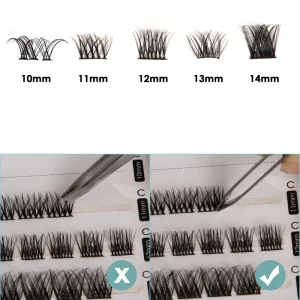 DIY Cluster Lashes Extension Kit 3D Fluffy Mink Human Hair Silk Fur Fiber Eyelash Clusters Colorful Individual False Lashes