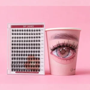 DIY Cluster Lashes Extension Kit Mixed Length Lash Clusters Easy to Apply Cluster Lashes for Beginners & Professionals