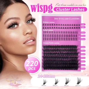DIY Cluster Lashes Extension WIth Bottoms and Spiky Natural Individual Lash Clusters