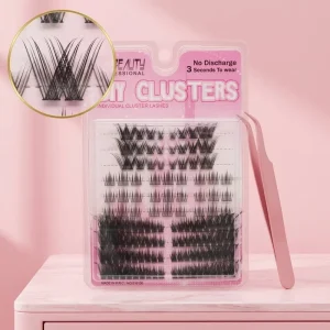 DIY Cluster Lashes Fluffy Natural Wispy Lash Clusters C D Curl Mixed Tray Self Application at Home
