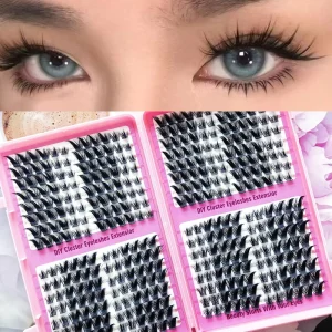 DIY Cluster Lashes Individual Lash Extension Mixed Length Super Fine Band 120 Clusters Soft Synthetic Hair ODM Bulk