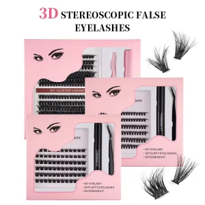 DIY Cluster Lashes Individual Lash Extension Mixed Length Super Fine Band Soft Synthetic Eyelashes