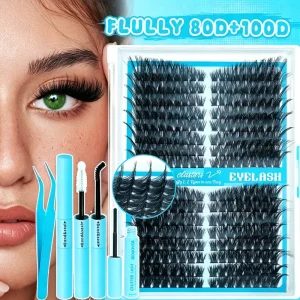 DIY Cluster Lashes Individual Lash Extension Mixed Length Super Fine Band Soft Synthetic Hair Pack