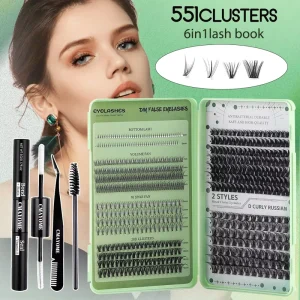 DIY Cluster Lashes Individual Segmented Eyelashes Extension Kit Manga Style Faux Mink