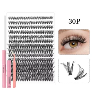 DIY Cluster Lashes Kit 30P 40P Sets Individual Lash Extensions At Home Eyelash Clusters for Custom Volume Stunning Lash Looks