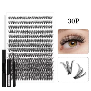 DIY Cluster Lashes Kit 30P 40P With Black Glue Sets Individual Lash Extensions Eyelash Clusters for Custom Volume Lash Looks