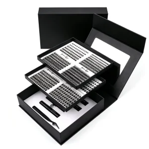 DIY Cluster Lashes Kit Private Label Custom Logo Individual Lash Clusters Extension Set With Bond Seal Tweezers