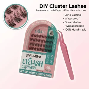 DIY Cluster Lashes Press on Individual Eyelashes Natural Look Soft PBT Fiber Lash Extension Clusters