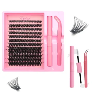 DIY Cluster Lashes Segmented Eyelash Extensions Wispy Natural Individual Lashes Mixed Length DD for 3D Effect Self adhesive