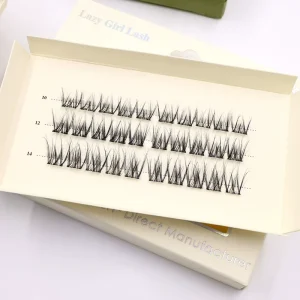 DIY Cluster Lashes Self Adhesive Glueless Vegan Cruelty Free Synthetic Hair Handmade Cotton Band Custom Logo Option