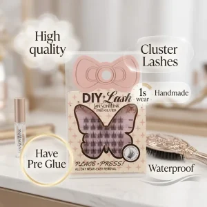 DIY Cluster Lashes Self adhesive Segmented Eyelash Extensions 9mm 10mm 12mm Mixed Natural Look Easy Wear Factory