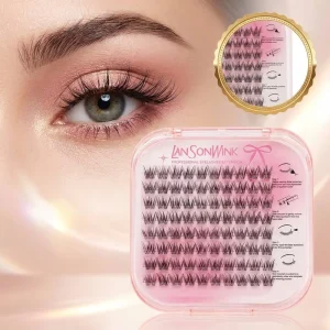 DIY Cluster Lashes Set Hand made Natural Wispy Individual Eyelashes for Salon and Personal Use