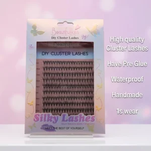 DIY Cluster Lashes Silk Smooth Individual Eyelash Clusters Mixed Lengths Natural False Lashes Handmade Reusable Easy Application
