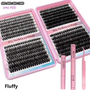 DIY Cluster Lashes Soft Comfort DIY Segment Eyelash Pre Fan Lash Extension Kit Spiky Cluster Bottom Eyelashes
