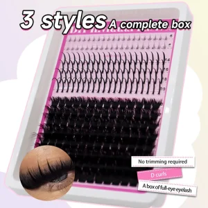 DIY Cluster Lashes Soft DIY Segment Eyelashes Fluffy Pre-Fan Lash Extension Kit Spiky Bottom Eyelashes