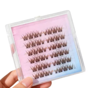 DIY Cluster Lashes Synthetic Hair 12 Rows Sharp Base Handmade Reusable Easy Apply ISABELLA GA05 Daily Use