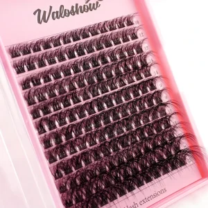 DIY Cluster Lashes with 3D Effect Faux Mink Fur 8 25MM Length Private Label Custom Box Superfine Band Eyelash Extension