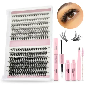 DIY Cluster Segment Lashes 30D 40D Premade Fan Cluster Eyelashes Band Segment Eyelashes DIY Lash Extension Kit
