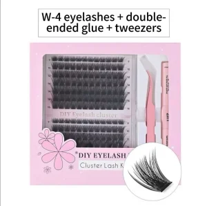DIY Cluster Segment Lashes Kit Customizable Individual Extensions of Mixed Length Premade Volume Style False Eyelash