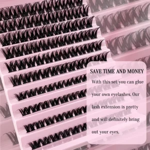 DIY Clusters Eyelash Extension Segmented Lashes 10 Rows Volume Natural Segmented Eyelashes Individual Lashes Dense Eyelashes