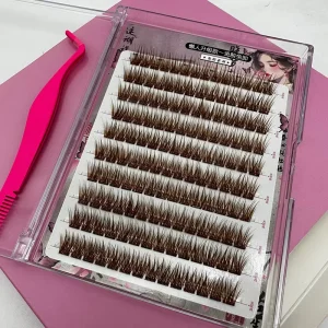 DIY Color Cluster Lashes Colored Lash Clusters 30D 40D Coloured Ribbon Pre Cut Segments Colorful Fan Eyelashes