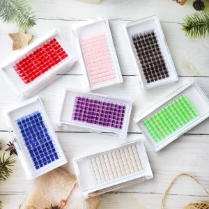 DIY Colorful Segment Cluster Eyelashes Pre-Cut Colored Lashes