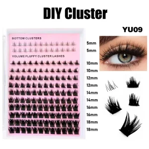 DIY 睫毛延长套装 纤细簇状睫毛 分段自然睫毛 DD 卷曲 制造商